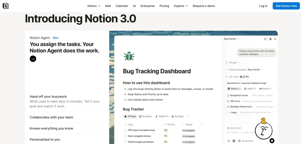 Landing Page Notion