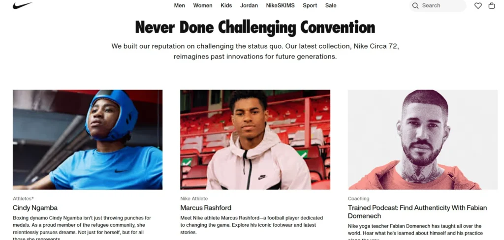 Nike Seasonal Content Sample