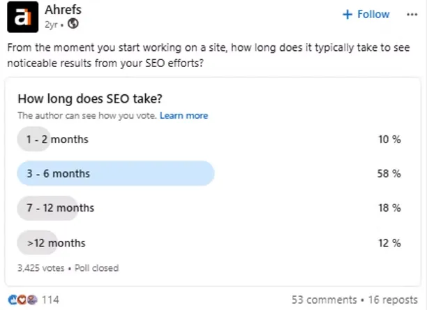 How long does seo take to work.