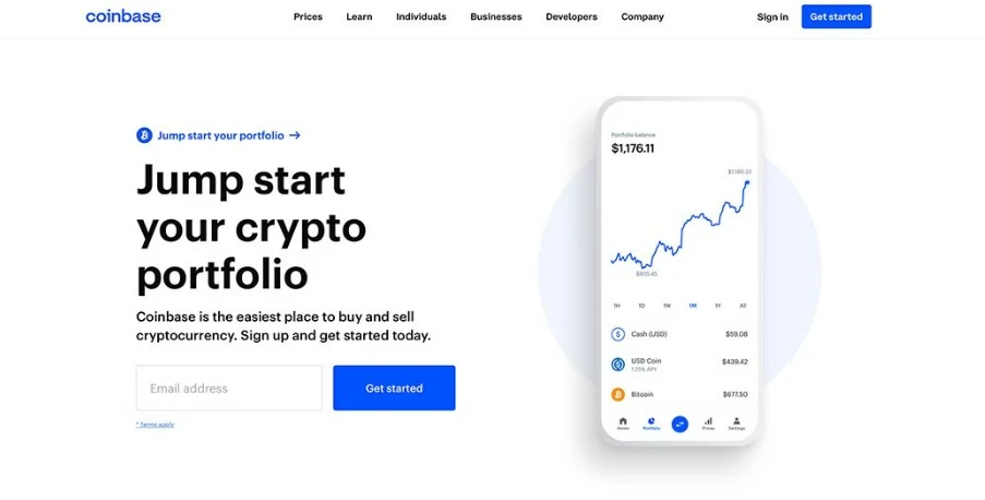 Coinbase Landing Page