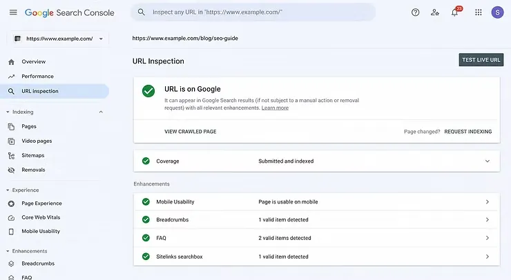 URL Inspection Tool