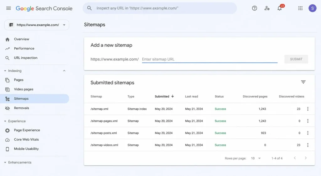 create sitemap
